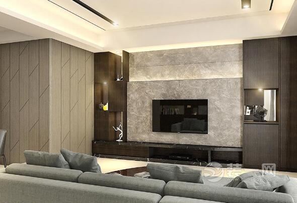 成都皇冠国际125平米三居室装修 木质感设计案例